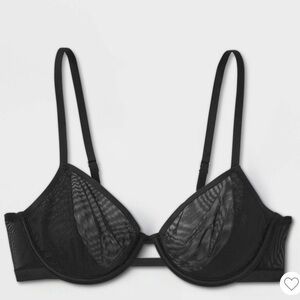 Auden Women's Mesh Unlined Demi Bras 40DD black